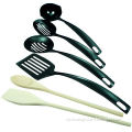 6pcs kitchen tool set, comprising ladle, slotted spoon, slotted turner, wooden spoon and spatula